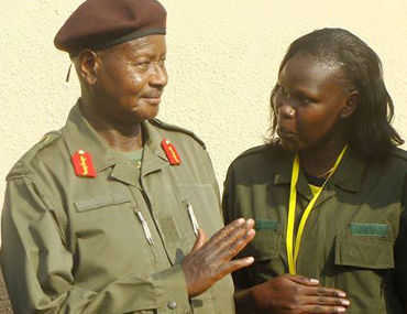 President Museveni with North MP Evelyn Anite at Kyankwanzi