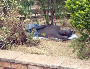 Vagabond sleeping in centenary park