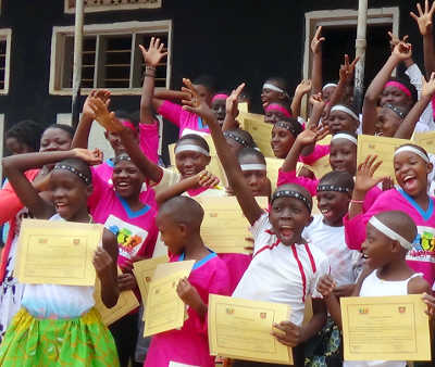 Inspire girls celebrate after scooping certificates and some handy skills