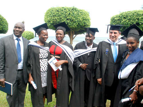 CIPS team after graduation: Matovu with graduants. Lardner is second on the right