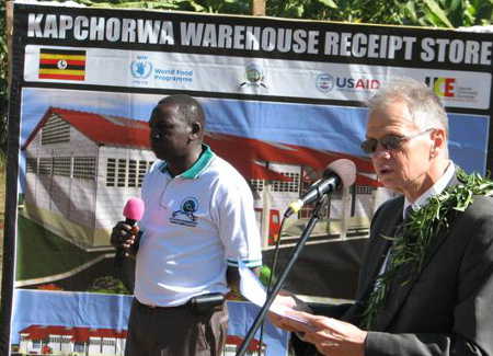 Former US ambassador Lanier handing over a warehouse built with FTF funds. Photo credit: US Mission