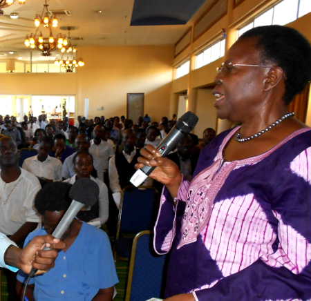 UAA founder Victoria Ssekitoleko speaking at a recent event in Kampala