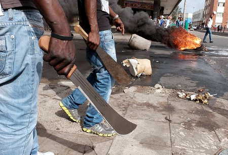 Foreigners in South Africa have also bought machetes to defend themselves if attacked by locals