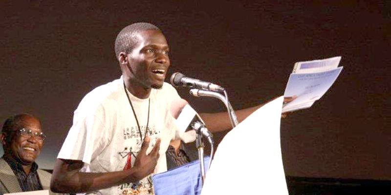 Onen delivers his speech during a movie premier