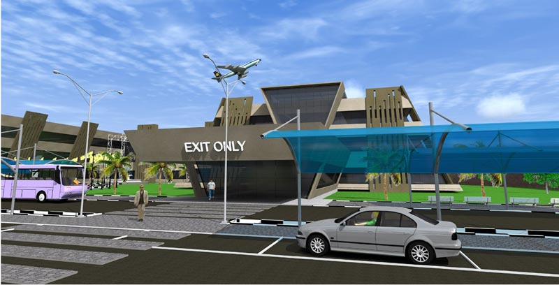 An artistic impression of the planned extension of Entebbe International Airport phase 1