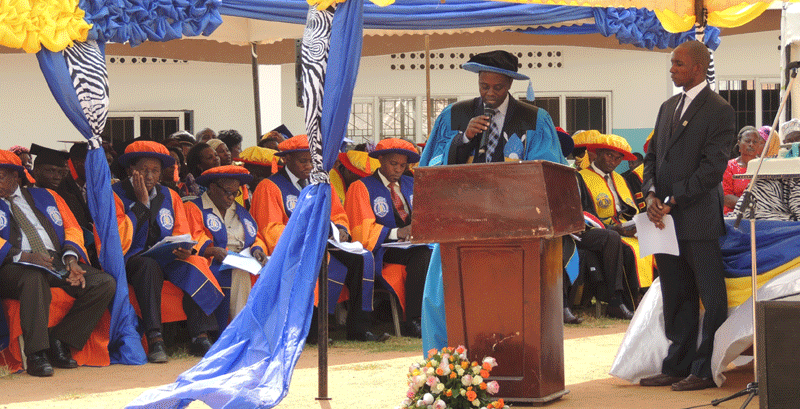 The principal of the institute passing out the graduands