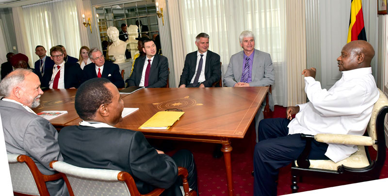 President Museveni hobnobing with Germany investors