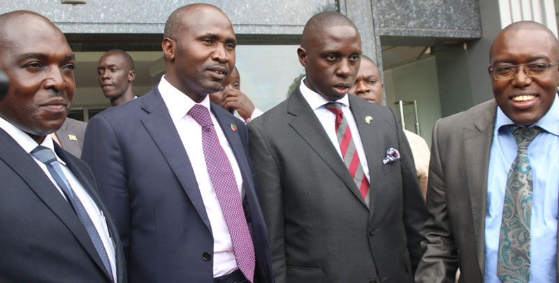 Bernabas Tnkasimire, Theodore Sekikubo, Muhammad Nsereko and Wilfred Niwagaba the so-called "rebel" MPs.