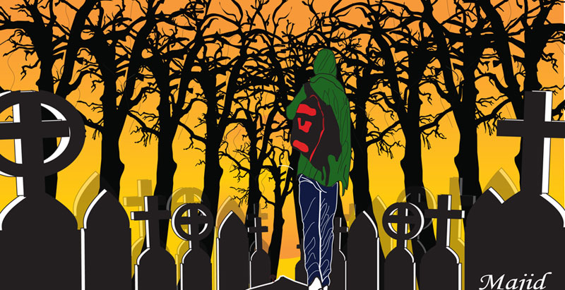 Passing through the cemetry
