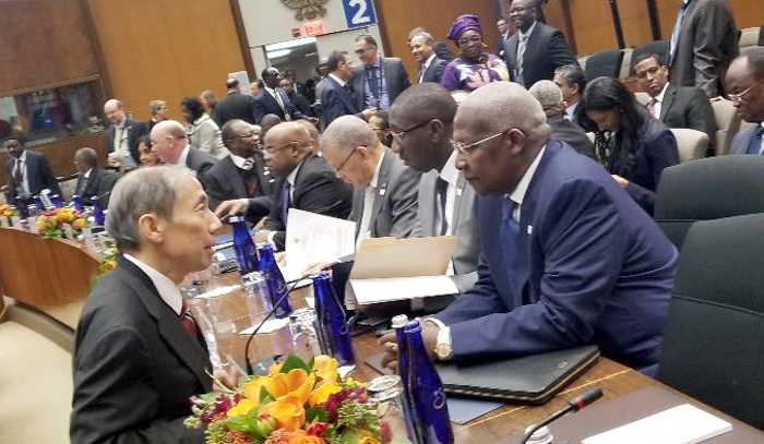 Minister Sam Kutesa Engaging Ag.-Asst.Secretary of State for African Affairs Amb. Donald Yamamoto