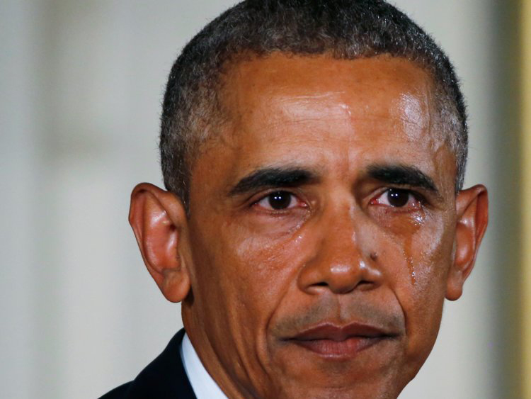Obama crying