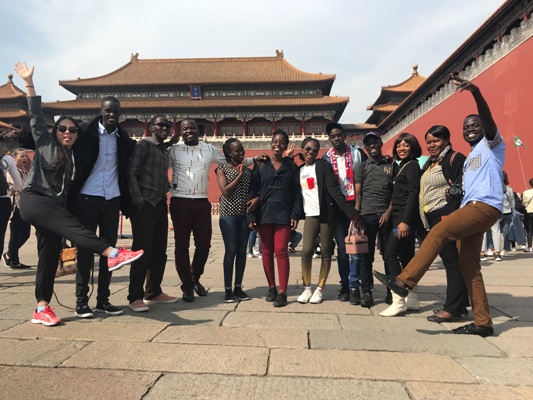 The Ugandan Students under the Seeds for the Future Program infornt of t…