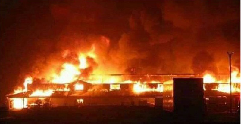 Fire which gutted the St Bernard Manya school
