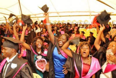 students during graduation