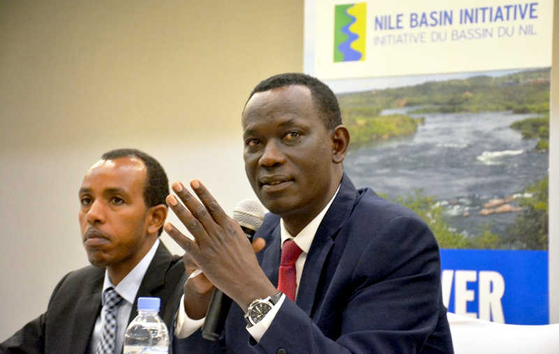 NBI ED Innocent Ntabana with Rwanda's Director for Water Resources Francois Tetero