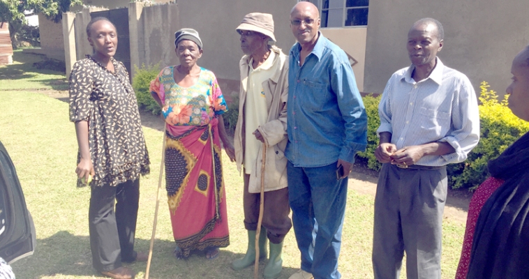 Mzee Biziringi with his wife Edisa, on left is his son in law Patrick and far right is his grand daughter Natalie