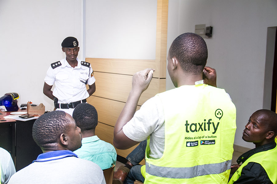 Boda-Boda-riders-receiving-training-from-Police-under-texify-sponsorship