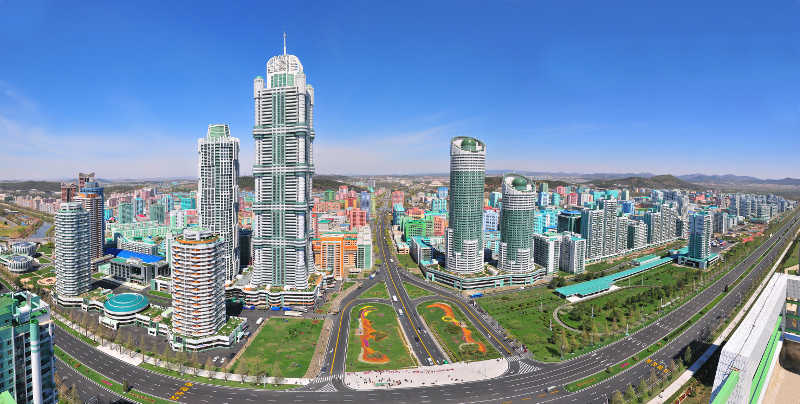 a view of Ryomyong street, Pyongyang