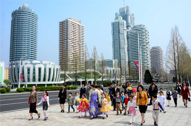 A view of Ryomyong street, Pyongyang