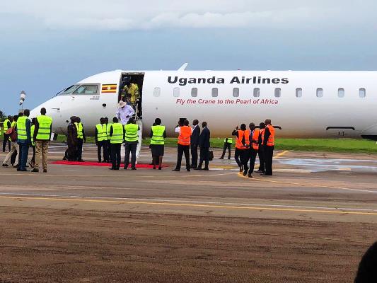 On arrival at Entebbe