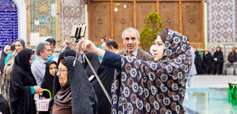 An Iranian Woman taking a selfie