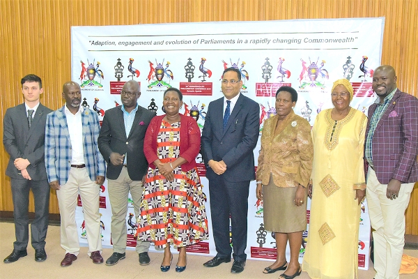 The Secretary General of the Common Wealth Parliamentary Association (CPA) Akbar Khan (Middle black Suit) with some of the Organising Committee members
