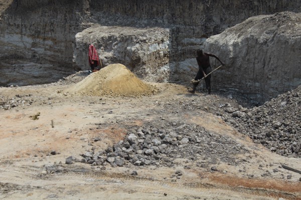 One of the sand miners in Ndeija