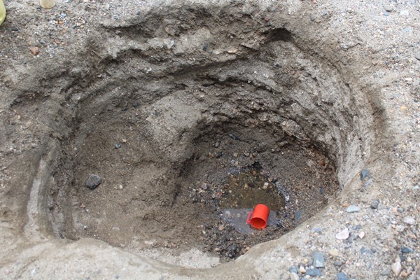 Holes dug to access clean water