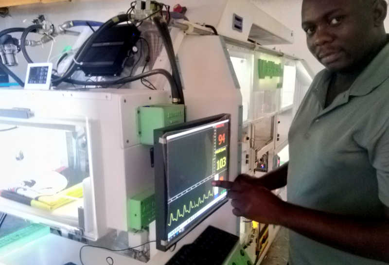 Ugandan Chris Nsamba points at his mind-blowing incubator innovations