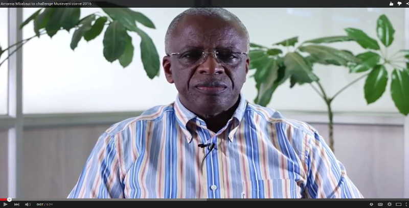 Amama Mbabazi as he appeared in the Youtube video