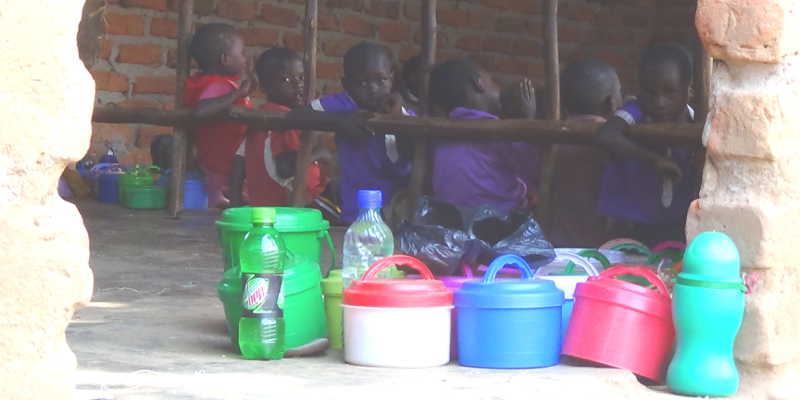 Many of Uganda's rural kids carry 'left-overs' from previous meal at home to schools which endangers their health