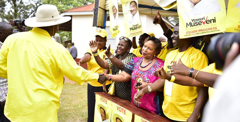 President Museveni with his supporters during the campaigns